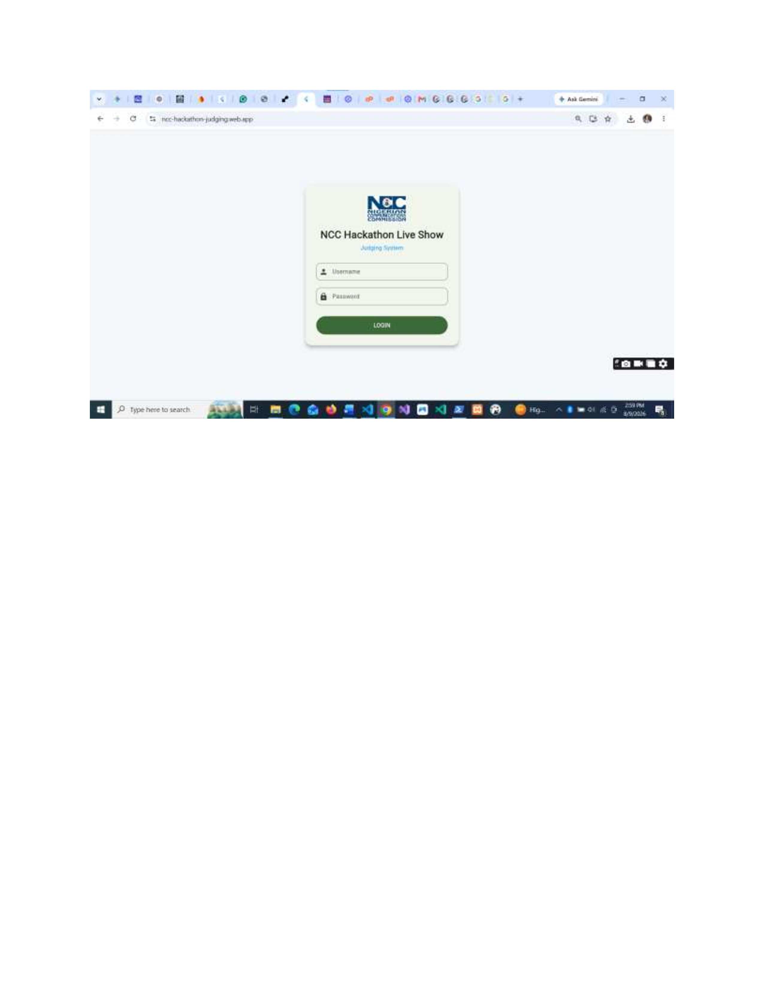 NCC Hackathon Judging Platform